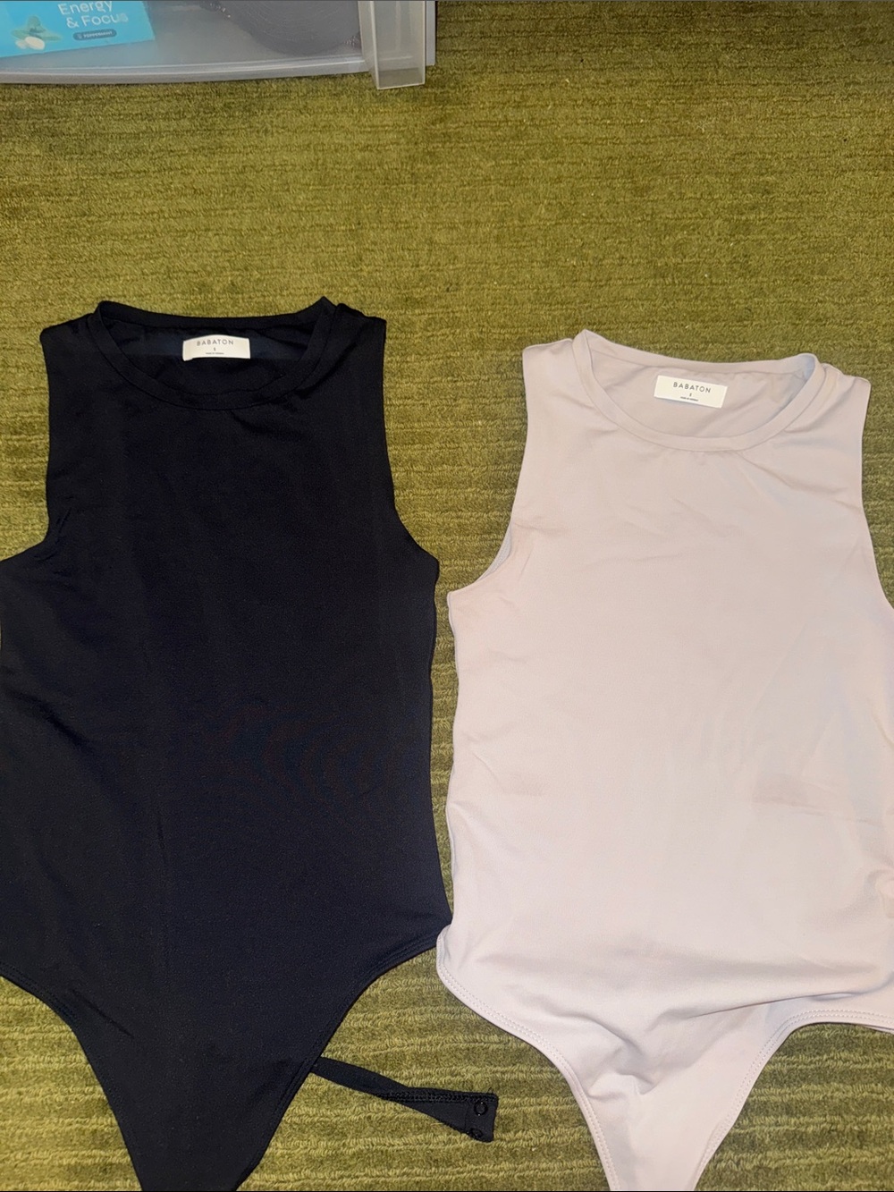 Babaton Kids Sleeveless Bodysuits in Black and Pale Pink